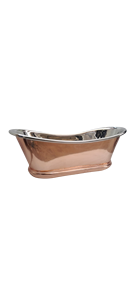 Baignoire ovale autoportante en cuivre nickelé, matériaux 100% cuivre, double finition, durable, DM-150 - Product Image 3