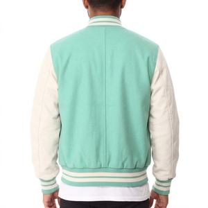 Chaqueta Varsity de Béisbol para Hombre, Ajustada, Tejida, con Letras Bordadas, Personalizada, de Alta Calidad, Resistente al Viento, Ecológica, Blanca, en Oferta - Product Image 2