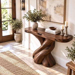 Mesa de Consola de Diseño Nuevo y Moderno 2026, Mesa de Entrada o de Pared para Casa o Apartamento, Mesa de Entrada Hecha a Mano de Madera - Product Image 5
