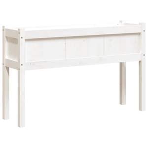 Ensemble de 2 jardinières en bois de pin massif blanc extra longues pour plantes et fleurs - Product Image 4