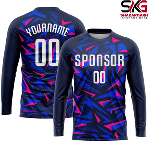 Conjunto de Camiseta de Fútbol Personalizada de Manga Larga, 100% Poliéster, Impresión con Nombre del Equipo y Número del Jugador, Ropa para Entrenamiento y Partido - Product Image 2