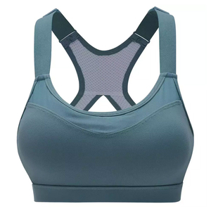 Soutien-gorge de sport noir léger et simple sans coutures avec dos croisé, maintien élevé, haut d'entraînement pour femme - Product Image 5