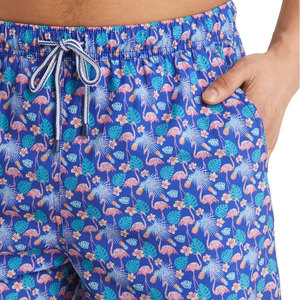 Pantalones cortos de baño con estampado de flamencos para hombre, pantalones cortos informales con cordón en la cintura de secado rápido, pantalones cortos con estampado azul para caminar en la playa - Product Image 6