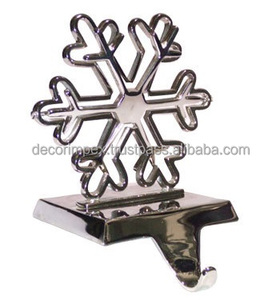 Snowflakes Christmas Stocking <b>Holders</b>, Silver Metal <b>Coat</b>, Christmas S, Snowflakes, Christmas Stocking <b>Holder</b> - Product Image 2