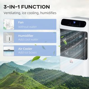 Raffrescatore d'Aria Portatile 32 Pollici 3-in-1, Ventilatore Senza Pale, Umidificatore con Telecomando e LED, Design Moderno - Product Image 6