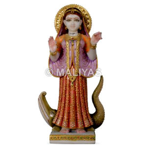 Ídolo de Mármol Khodiyar Mata |   Murti de Khodiyar Maa Hecho a Mano – Maliyas - Product Image 1