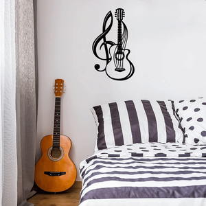 CIFbuy Decorazione da Parete Chitarra Elettrica Nera Vintage, Stile Gotico Grunge, in Metallo, per Studio Musicale, Camera da Letto, Regalo Unico Punk Rock - Product Image 3