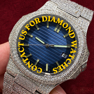 Reloj Mecánico Personalizado con Diamantes Moissanite VVS para Hombre, Diseño Moderno, Estilo Hip Hop, Esfera Analógica de Lujo, Correa de Primera Calidad en Oro y Plata - Product Image 1