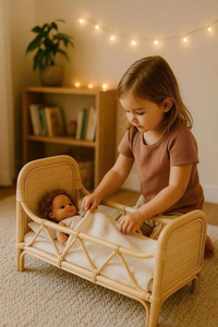 Cama de ratán de diseño elegante para niños, hecha en Vietnam con precio de mayoreo, OEM, ODM, color personalizado, fabricada en Vietnam. - Product Image 4