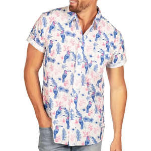 Chemises d'été pour hommes en flanelle hawaïenne, dernières tendances, logo/couleur personnalisés, respirantes, confortables, de haute qualité, anti-rides - Product Image 1