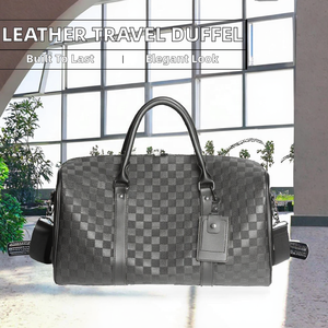 กระเป๋าเดินทางกีฬา PU กันน้ำ หรูหรา เป็นมิตรกับสิ่งแวดล้อม ขนาด 16 นิ้ว สีน้ำตาล สำหรับผู้ชายและผู้หญิง น้ำหนักเบา ทนทาน ปิดด้วยซิป บุด้วยโพลีเอสเตอร์ - Product Image 2