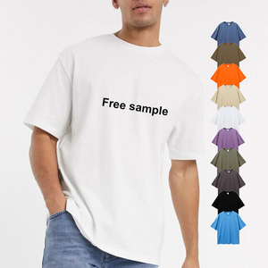 Camiseta de Algodón Lisa Oversize para Hombre, Manga Corta, Cuello Redondo, Color Sólido, Casual, Transpirable, Ajuste Regular, Largo Estándar, Muestra Gratis - Product Image 1