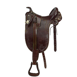 Selle anglaise australienne en cuir embossé, fabriquée sur mesure, pour les magasins d'articles équestres - Product Image 1