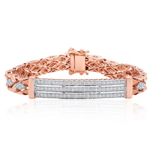 14K Rose Gold <b>Mens</b> Bracelet 22.530g Regular Size Real Gold <b>Bangles</b> For Gents Luxury Male Link Wristband Fine Jewelry Wrist Wear - Product Image 4