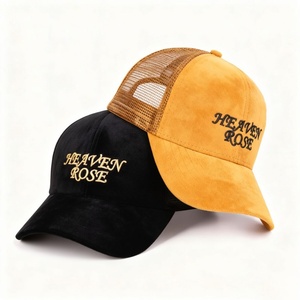 Custom Logo Suede Mesh Trucker Cap Streetwear Baseball Hat Wholesale OEM Embroidery Low MOQ Unisex Snapback - Product Image 2