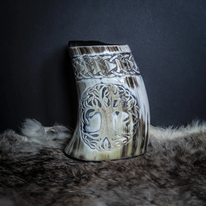 Natural Horn Vinking Drinking Horn Mug-Eco-Friendly Lightweight Polished American Style for Wine <b>Beer</b> Parties Weddings 2026 - Product Image 1
