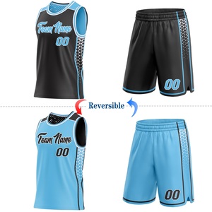 Conjunto de Uniforme de Baloncesto Reversible Personalizado Premium, 100% Poliéster, Malla Bird Eye, Secado Rápido, Transpirable, Logotipo Personalizado - Product Image 3