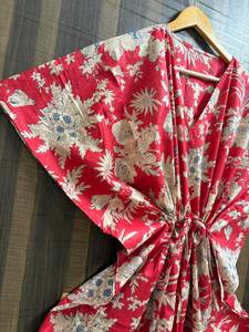 Women's Floral <b>Kaftan</b> Dress Printed <b>Summer</b> Beach Cover Up Lounge Wear Boho Maxi <b>Kaftan</b> Resort Vacation Dress - Product Image 2