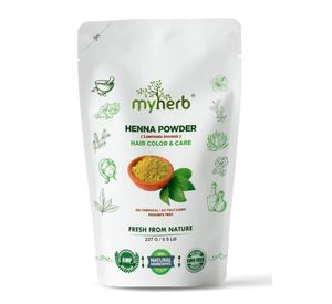 Poudre de Henna Pure Naturelle 100% Biologique MYHERB (Lawsonia Inermis) 227 g/0,5 lb Formule Ayurvédique pour Masque Capillaire - Product Image 1