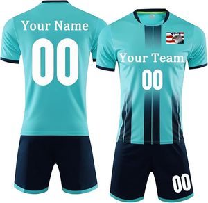 Conjunto de Camiseta de Fútbol Sublimada Personalizada, Transpirable, para Hombre Adulto, Manga Corta, Cuello Redondo, Correa Ajustable, Cintura Elástica, Secado Rápido - Product Image 1