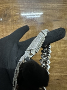 925 Sterling Silver Rhodium Plated Moissanite Cuban Bracelet VVS D Color Hip Hop Jewelry 18cm Custom Made <b>Wedding</b> Gift - Product Image 4