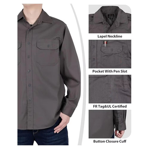 เสื้อเชิ้ตเชื่อมแขนยาวสำหรับผู้ชาย ผ้าฝ้าย 100% ทนทาน ป้องกันเปลวไฟ กันน้ำ พร้อมคุณสมบัติระบายอากาศได้ดี - Product Image 6