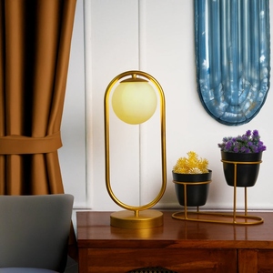 Modern Nordic Gold Globe <b>Table</b> Lamp Creative Glass Ball <b>LED</b> <b>Bedside</b> Light for Luxury Hotel Bedroom Living Room Home Decor - Product Image 5