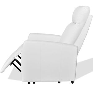 Fauteuil inclinable en similicuir blanc - Product Image 6