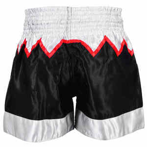 Pantalones Cortos de Muay Thai Gladiator en Blanco y Negro para MMA, Kick Boxing, Unisex, NOVERA INDUSTRIES - Product Image 2