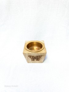 Brûleur d'encens en bois fait main avec gravure laser motif feuille, brûleur d'encens en bois écologique, artisanat en bois - Product Image 4