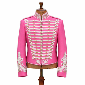 Veste Hussar Unisexe en Coton et Nylon Respirant à Manches Courtes, Broderie Blanche, Boutons Dorés, Manteau Formel Croisé pour Adulte - Product Image 6