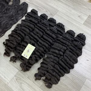 Extensiones de Cabello Humano Virgen Vietnamita de Alta Calidad, Ondulado, Doble Trama, Mechones Negros Naturales - Product Image 5