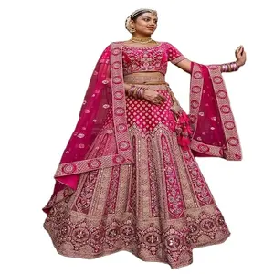 Dành Riêng Đám Cưới Lehenga Bollywood Thiết Kế Thời Trang Cô Dâu Lehenga Choli Từ Ấn Độ Xuất Khẩu 2023 Bộ Sưu Tập Cho Bé Gái Dự Tiệc