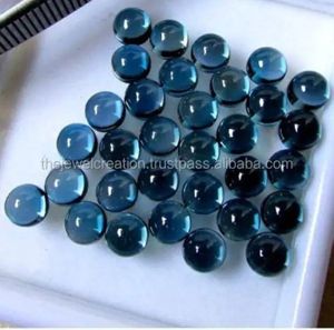 Topacio Azul de Londres Natural de 6mm, Cabujones Suaves Calibrados, Calidad AAA, Certificado IGI, Venta al por Mayor para Fabricación de Joyería - Product Image 3