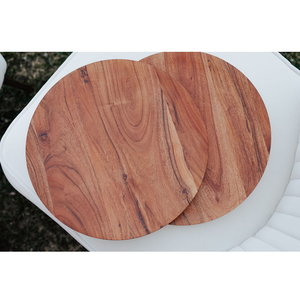 Assiette de service en bois massif, plateau de service pour aliments et fruits, assiette de présentation en bois d'acacia naturel - Product Image 3