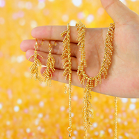 Exclusivo Juego de Joyería Vintage, Chapado en Oro de 21k, Diseño de Espigas de Trigo, Juego de Joyería para Boda, Regalo para Mujer
