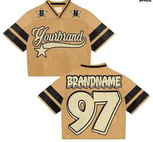Camiseta de Fútbol Americano Personalizada, Transpirable, Estilo Urbano, Corta, Holgada, de Manga Corta, con Malla, Estilo Boxy - Product Image 4