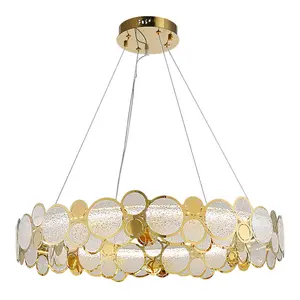 Guzhen Supplier Crystal Chandelier Golden Smoke Grey Lighting Pendant Lamp Modern Hotel Lobby Decoration