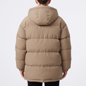 Veste matelassée à capuche pour femme, long manteau d'hiver épais et chaud, couleur unie, manches longues, rembourrage en polyester - Product Image 5