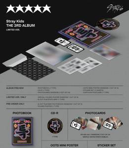 Stray Kids [5-STAR] อัลบั้มชุดที่ 3 (รุ่นลิมิเต็ด) หนังสือเพลงอิเล็กทรอนิกส์เคป๊อป (ซีดี) วัสดุกระดาษพลาสติก ภาษาเกาหลี ทุกประเภท - Product Image 2