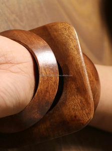 Midnight Glint Wooden Bangles Wood Metal Inlay Modern Elegant Timeless Womens Jewelry Bracelets Eco Artisan Style Wood <b>Crafts</b> - Product Image 4
