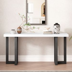<b>U</b>_STYLE Solid Pine Legs Console Table with Geometric Design for Entryway Hallway <b>Living</b> Room Bedroom Use - Product Image 2