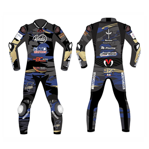 Men’s Custom Cowhide/Kangaroo Leather Racing Suit One Piece Jumpsuit/Traje with CE <b>Level</b> 2 Armor | Custom OEM Manufacturer - Product Image 1