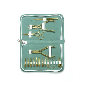 Best Manufacturing Hair Extension Tools <b>Kit</b> with Plier <b>Crochet</b> Needle Clips Human Hair Extension Gold Stainless Steel Salon - Product Image 5