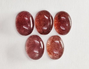 Cuarzo Fresa Natural Cabujón Ovalado Gema de 16*12 y 18*13 mm 53.60 Ct Gema 100% NATURAL para Fabricación de Joyas - Product Image 3