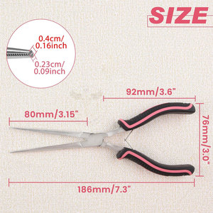 Pince à bec effilé extra longue de 7 pouces pour la fabrication de bijoux, mâchoires dentelées - Product Image 2
