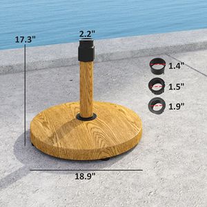 Base per Ombrellone da Esterno Resistente con Ruote, Forma Quadrata, per Giardino e Bordo Piscina, Naturale, con Raggio di 2,5 m - Product Image 3