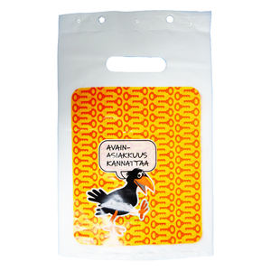 Sacs de shopping en plastique LDPE blanc recyclable sur mesure avec poignée en forme de gilet et motifs imprimés à l'écran - Product Image 4