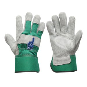 Guantes de Seguridad de Cuero Amarillo Gris, Resistentes a la Abrasión, Antideslizantes, de Uso General, con Puño Recto - Product Image 6