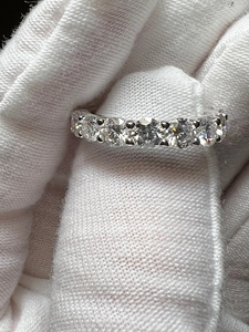 High Quality Moissanite Jewelry 925 Sterling <b>Silver</b> White VVS Round Brilliant Cut Moissanite Full <b>Eternity</b> Band <b>Ring</b> - Product Image 5